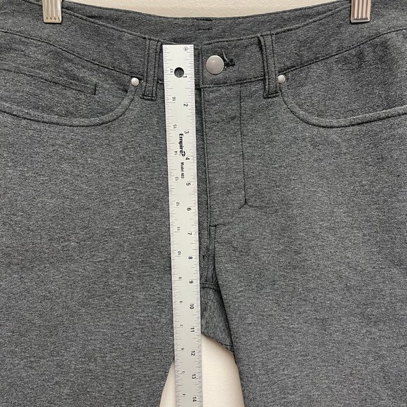 Lululemon Mens Gray Heathered ABC Pants Short Skinny Tech Canvas Size 30 Short - Picture 9 of 11